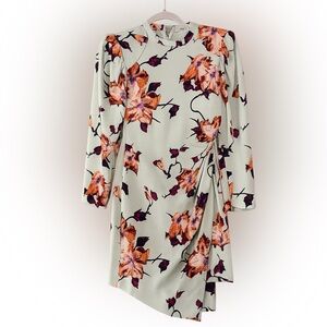 A.L.C. Jane Asymmetrical Dress in Cream and Orange Floral